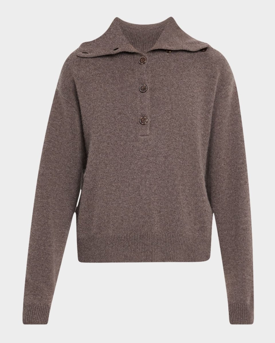 Premium Cashmere Spread-Collar Sweat